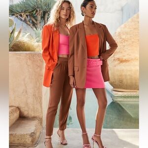 NWT$168 Express orange fall Boyfriend Blazer jacket business casual suit M